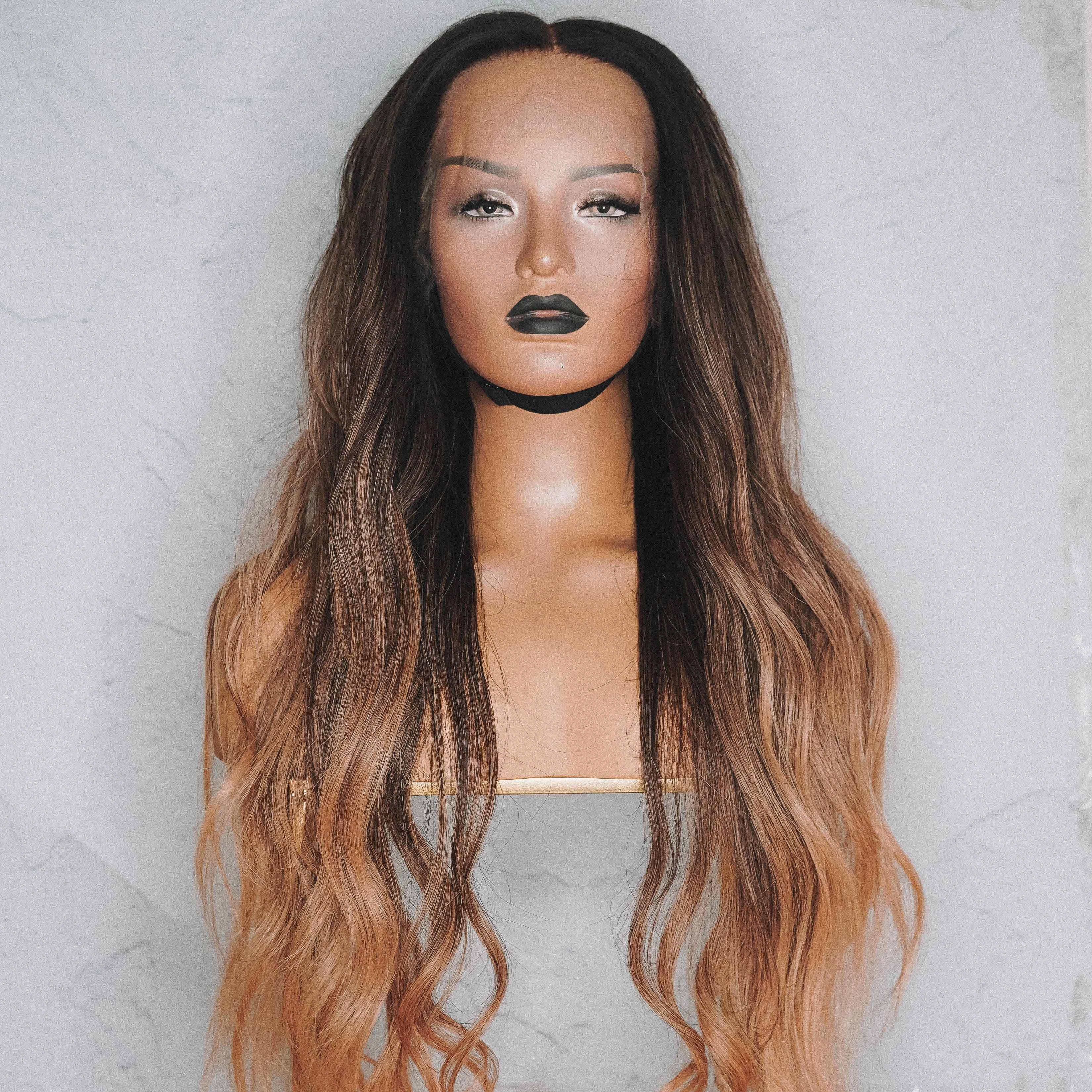 OLIVE Ombre Brown Human Hair Lace Front Wig