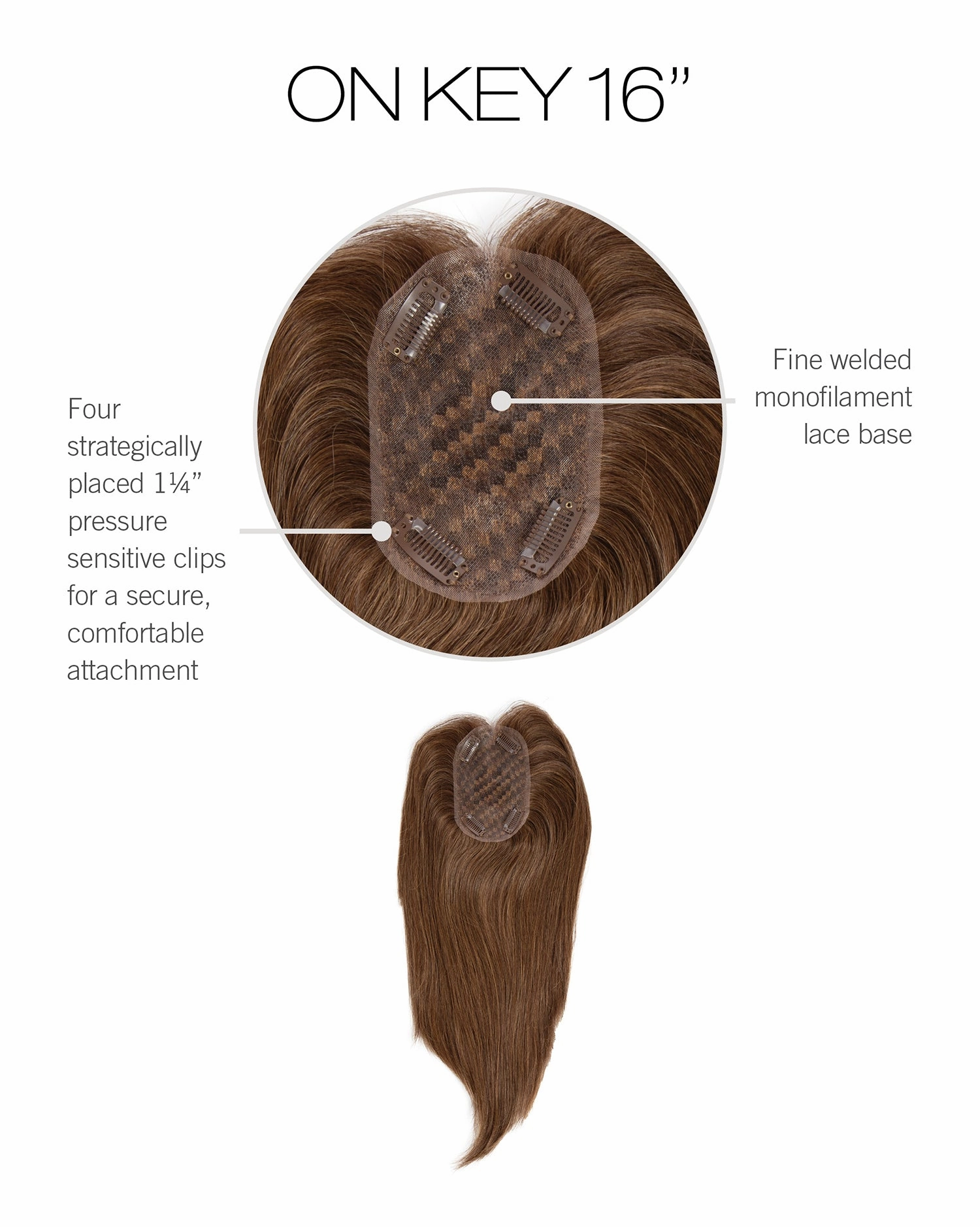 On Key 16" Topper | Transformations | Human Hair