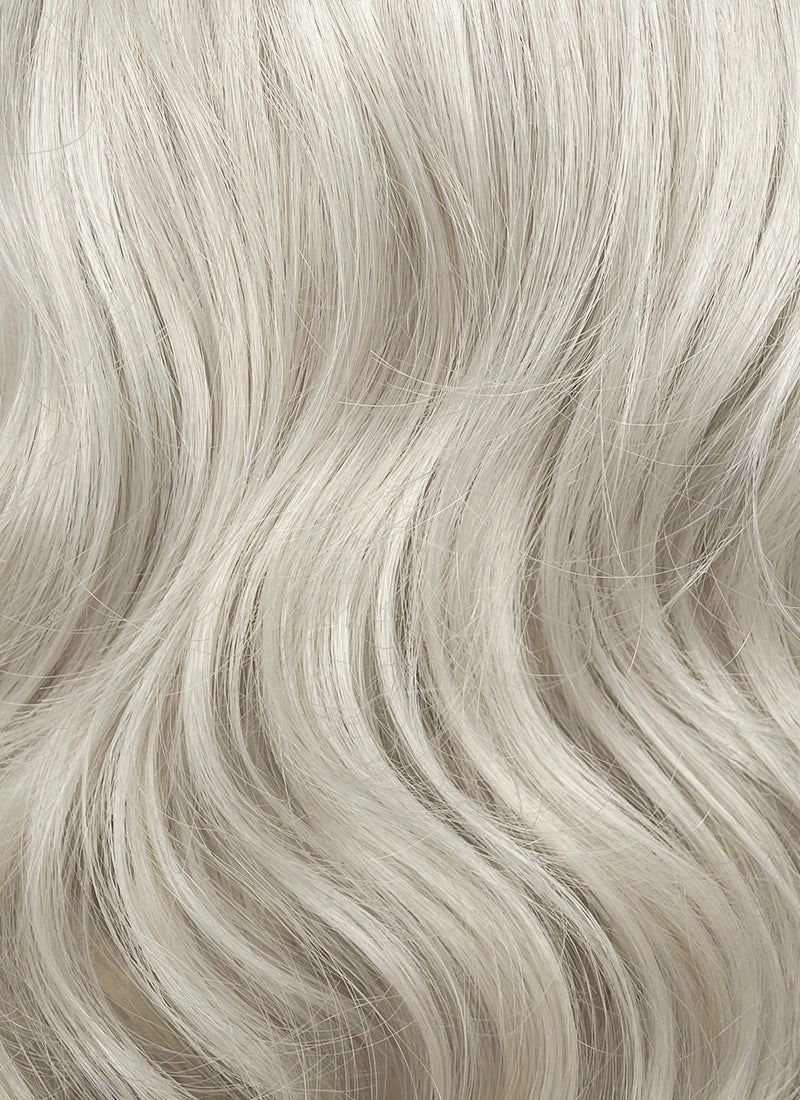 Pastel Blondish Grey Wavy Bob Lace Front Synthetic Wig LF369