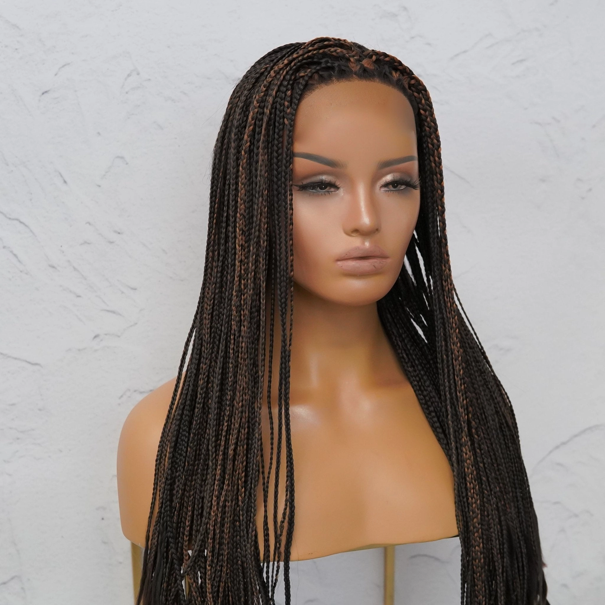 PHOENIX BROWN Braided 26" Lace Front Wig