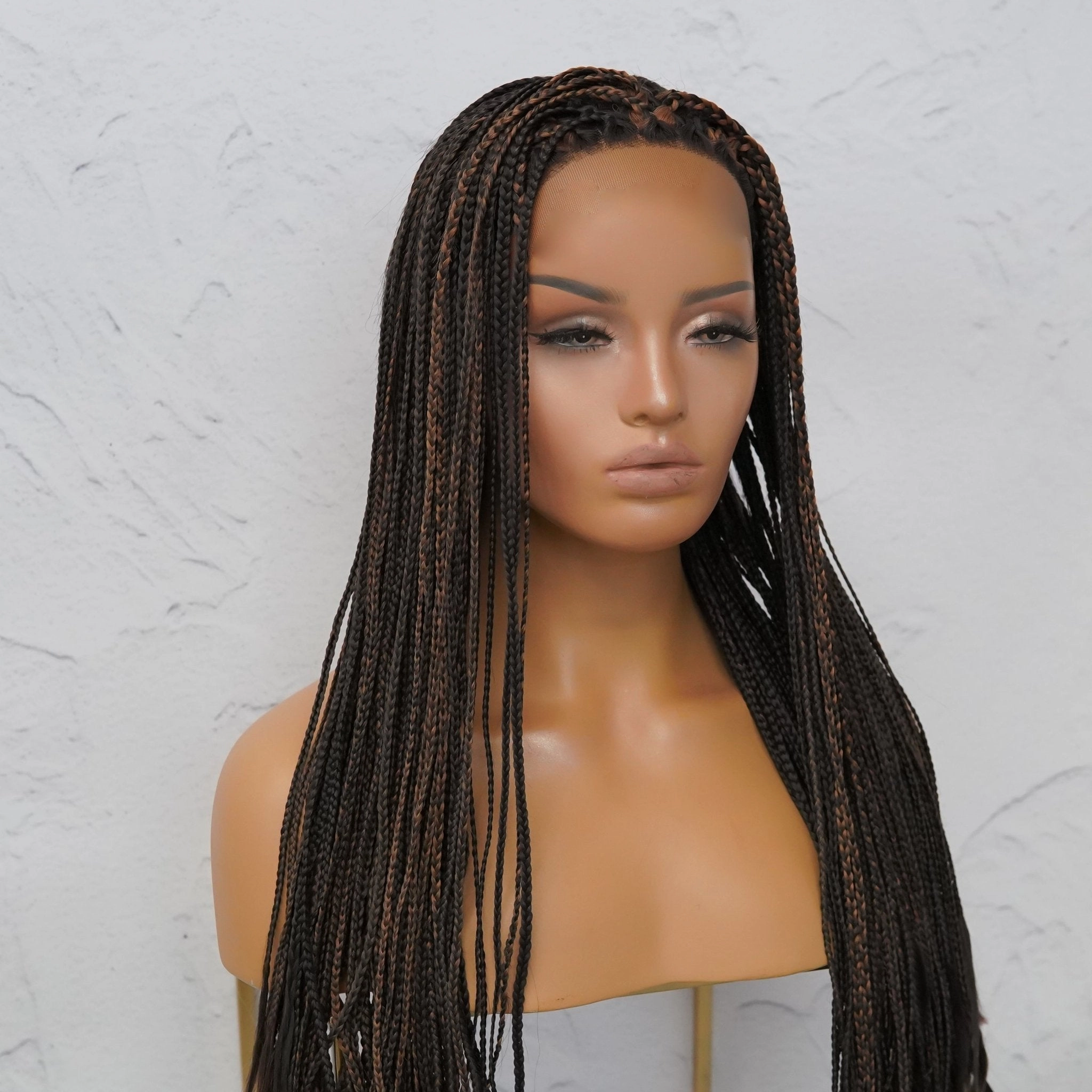 PHOENIX BROWN Braided 26" Lace Front Wig
