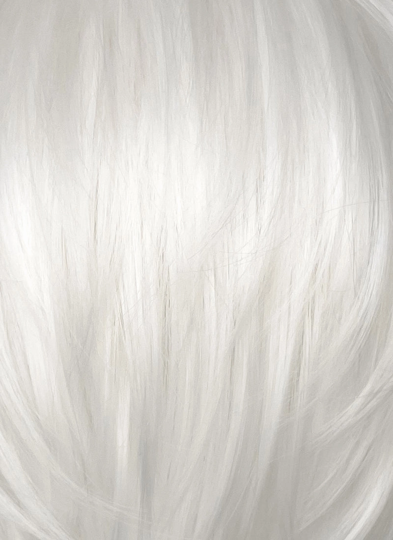 Pure White Straight Lace Front Synthetic Men's Wig LF6086