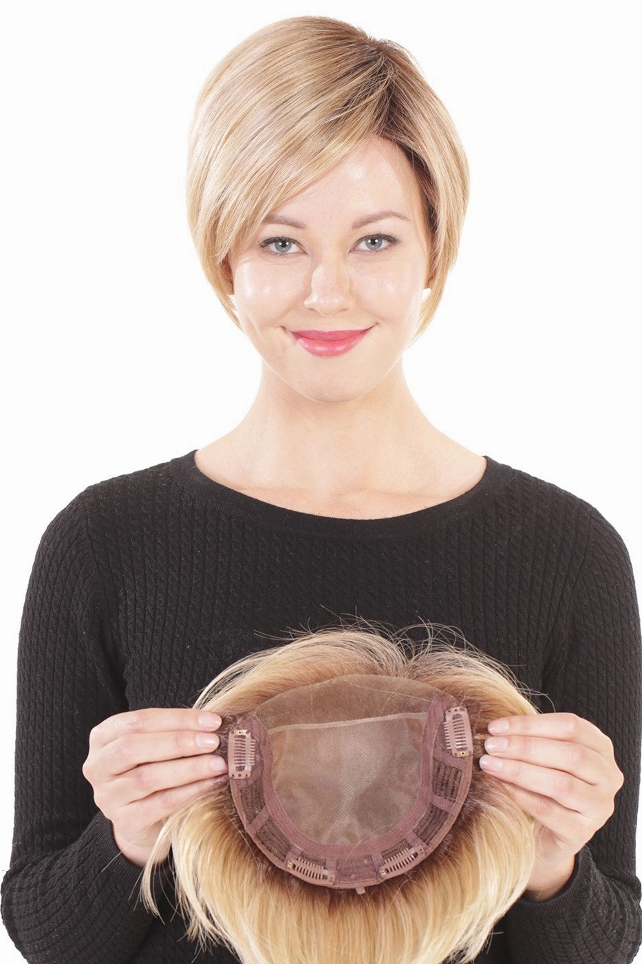 Sale - Belle Tress Toppers - Lace Front Mono Topper 6" (#7009) - Color: Cola with Cherry