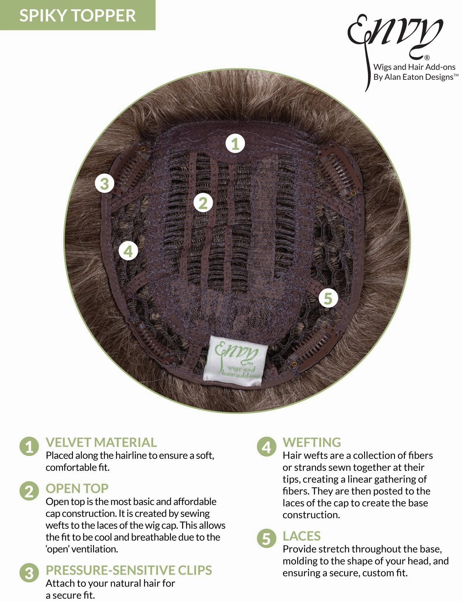 Sale - Envy Toppers - Spiky - Color: Light Brown