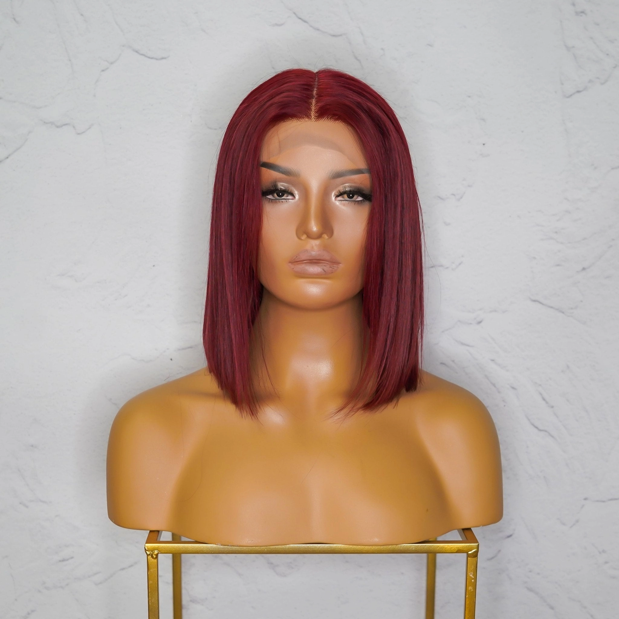 SPICE Red Human Hair Lace Front Wig