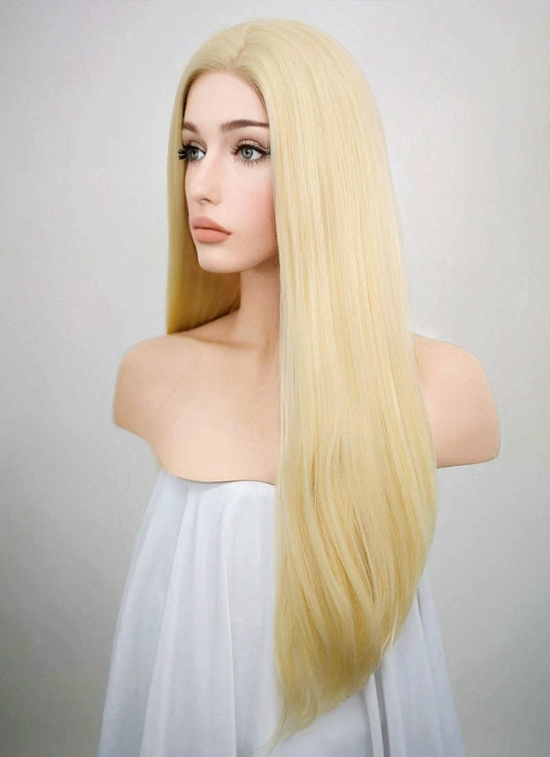 Straight Blonde Lace Front Synthetic Wig LF012