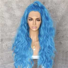 Stuntin' Blue Wavy 24" Lace Front Wig