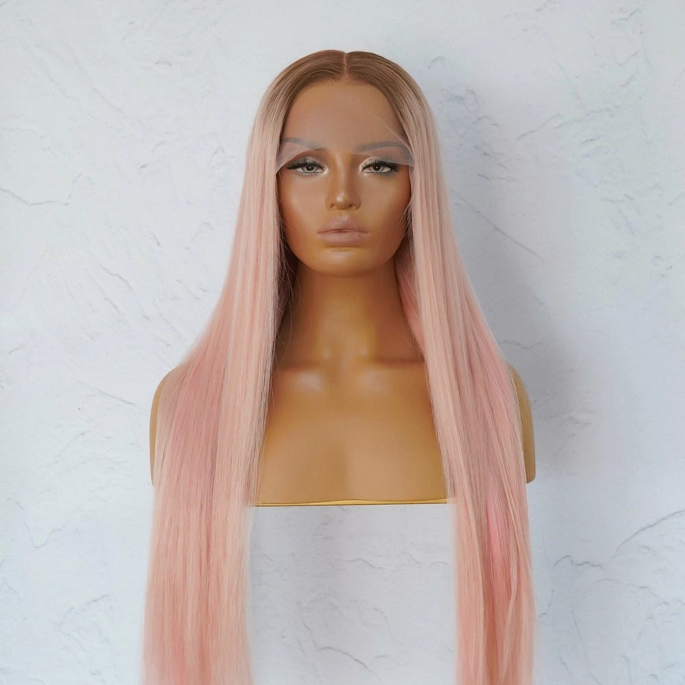 SUGAR Pink Human Hair Lace Front Wig