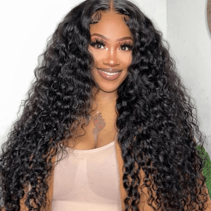 Tuneful 13X4 Undetectable HD Full Frontal Lace Human Hair Wigs Water Wave 5x5 HD Lace Closure Wigs