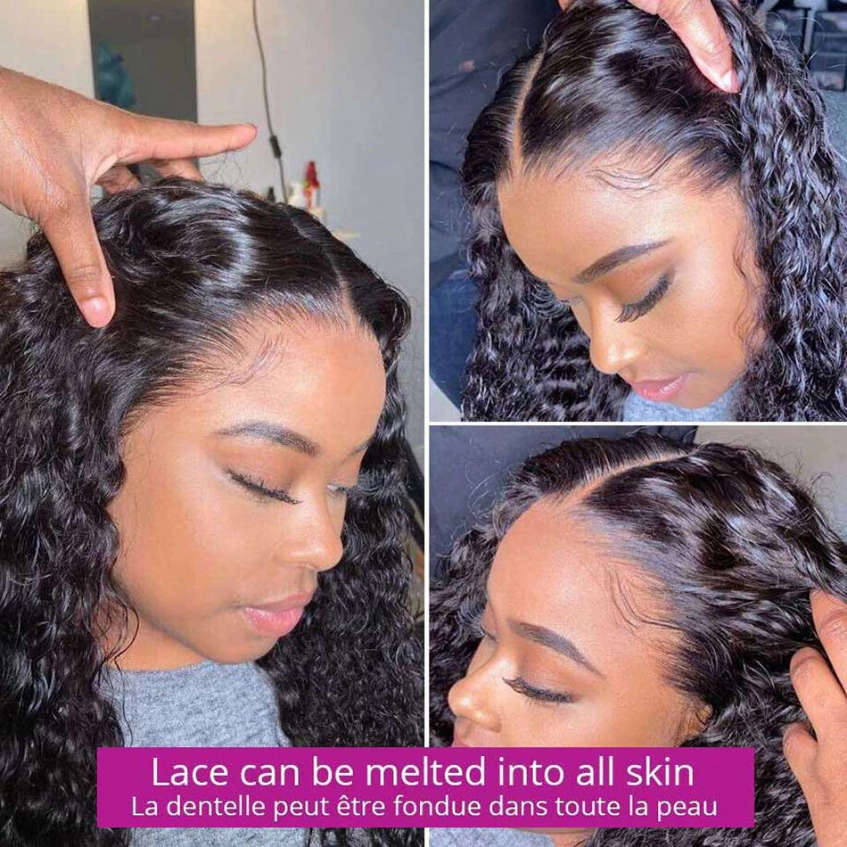 Tuneful 13x4 Undetectable HD Lace Full Frontal Wigs Human Hair 5x5 HD Lace Closure Deep Wave Wigs