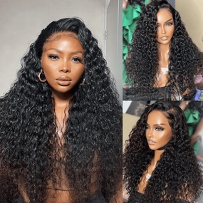 Tuneful 13x4 Undetectable HD Lace Full Frontal Wigs Human Hair 5x5 HD Lace Closure Deep Wave Wigs