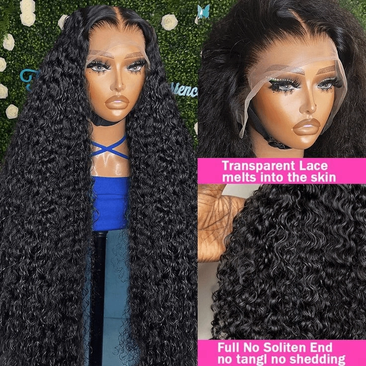 Tuneful 13x6 Transparent Lace Front Human Hair Wigs Malaysian Jerry Curly Wigs