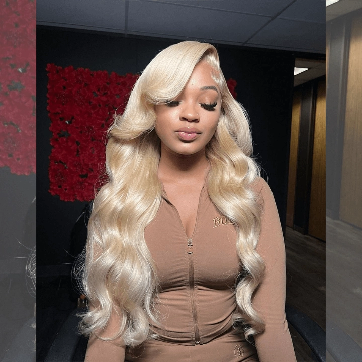 Tuneful 613 Blonde Body Wave 13x6 Transparent Lace Frontal Wigs 180% Density Human Hair Wigs  Bogo Deal