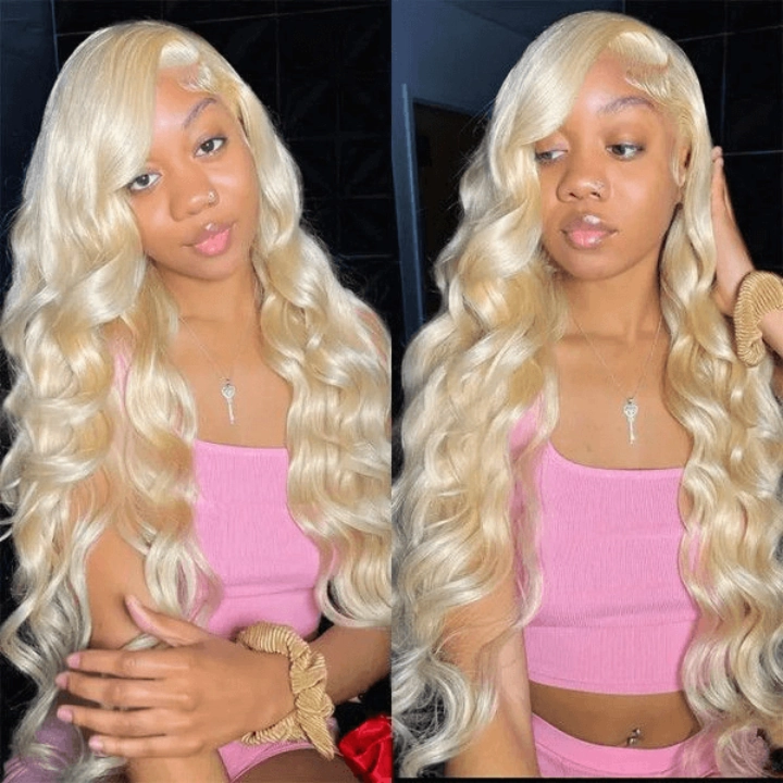 Tuneful 613 Blonde Body Wave 13x6 Transparent Lace Frontal Wigs 180% Density Human Hair Wigs  Bogo Deal