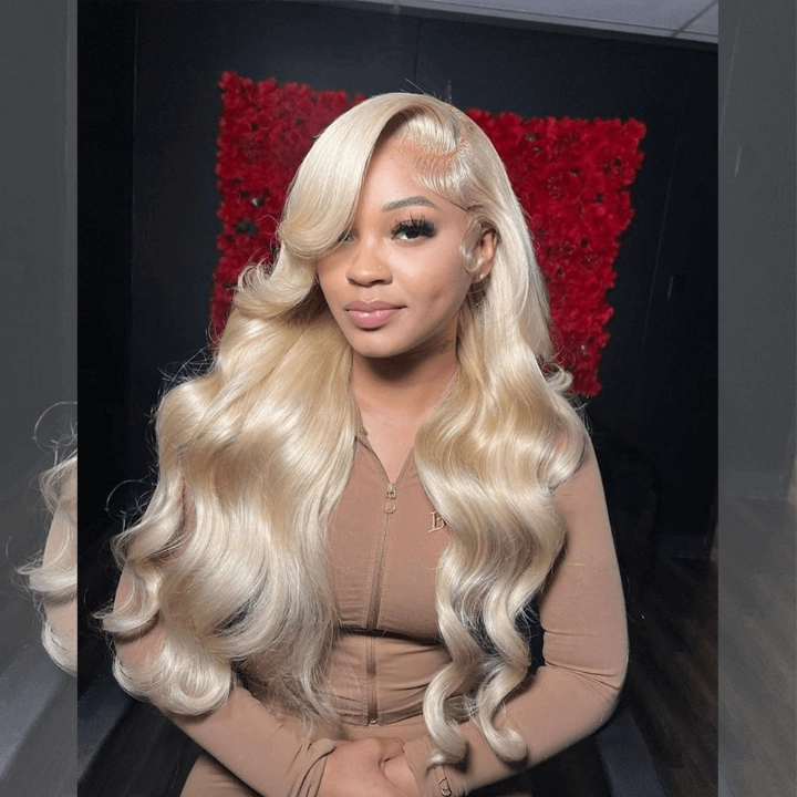 Tuneful 613 Blonde Body Wave 13x6 Transparent Lace Frontal Wigs 180% Density Human Hair Wigs  Bogo Deal