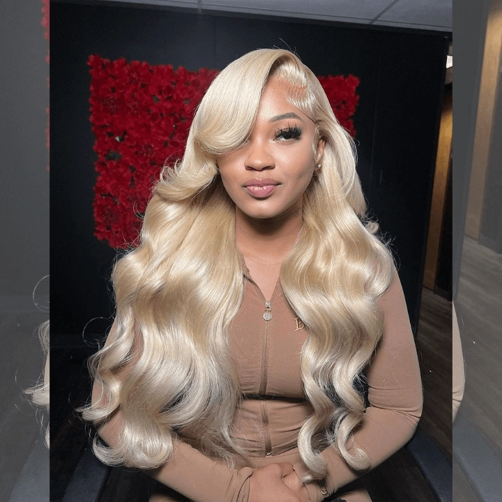 Tuneful 613 Blonde Body Wave 13x6 Transparent Lace Frontal Wigs 180% Density Human Hair Wigs  Bogo Deal