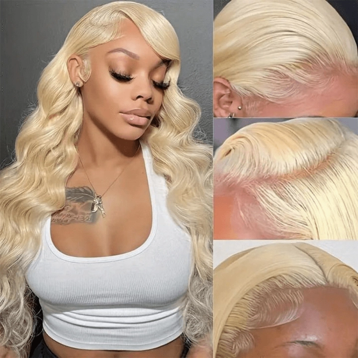Tuneful 613 Blonde Body Wave 13x6 Transparent Lace Frontal Wigs 180% Density Human Hair Wigs  Bogo Deal