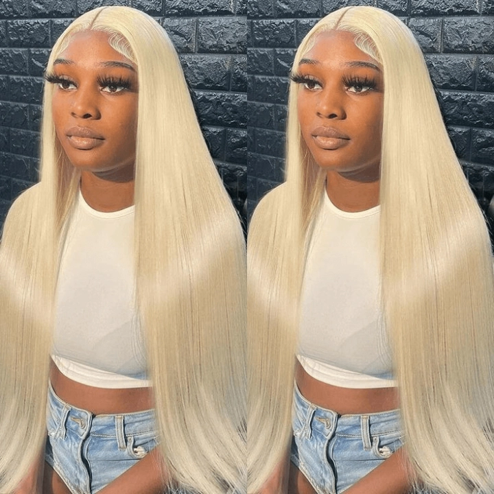 Tuneful 613 Blonde Straight 13x6 Transparent Lace Frontal Wigs 180% Density Human Hair Wigs  Bogo Deal