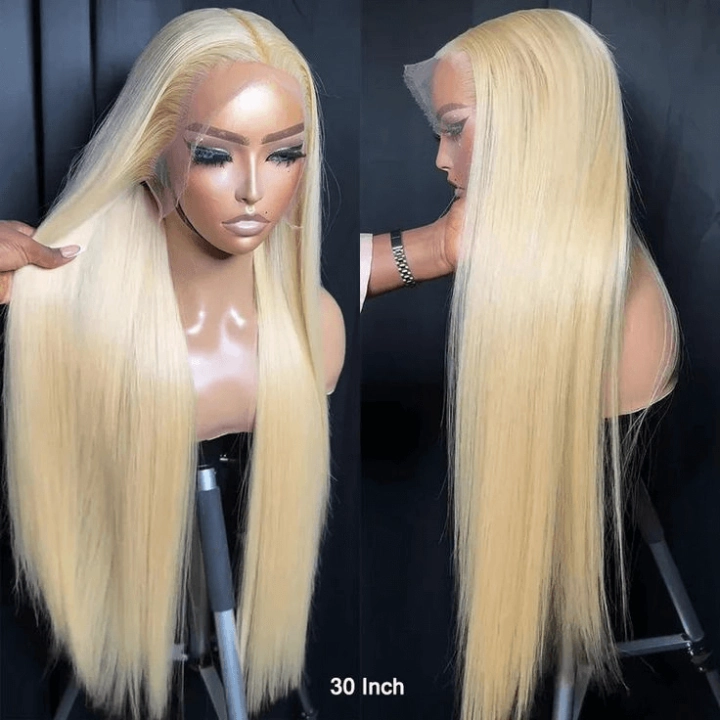 Tuneful 613 Blonde Straight 13x6 Transparent Lace Frontal Wigs 180% Density Human Hair Wigs  Bogo Deal