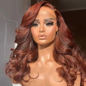 Tuneful Glueless #30 Brown Colored 13x6 5x5 6x5 Glueless Lace Frontal Closure Human Hair Wigs Body Wave Wigs 180% Density