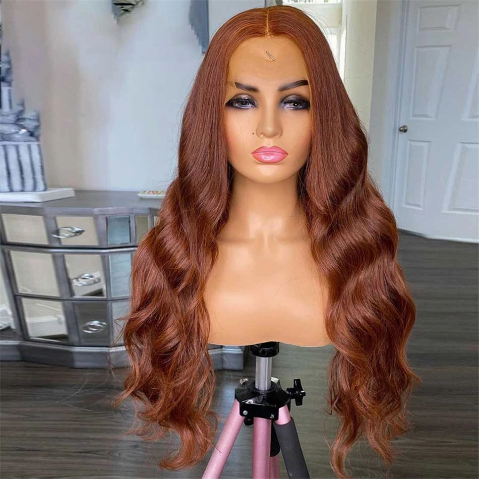 Tuneful Glueless #30 Brown Colored 13x6 5x5 6x5 Glueless Lace Frontal Closure Human Hair Wigs Body Wave Wigs 180% Density