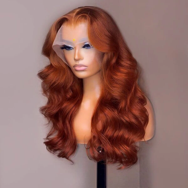 Tuneful Glueless Auburn Brown Colored 13x6 5x5 6x5 Lace Frontal Closure  Body Wave Wigs 180% Density