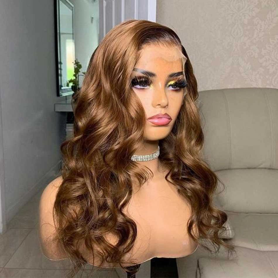 Tuneful Glueless Chestnut Brown #10 Colored 13x6 5x5 6x5 Lace Frontal Closure Body Wave Human Hair Wigs 180% Density