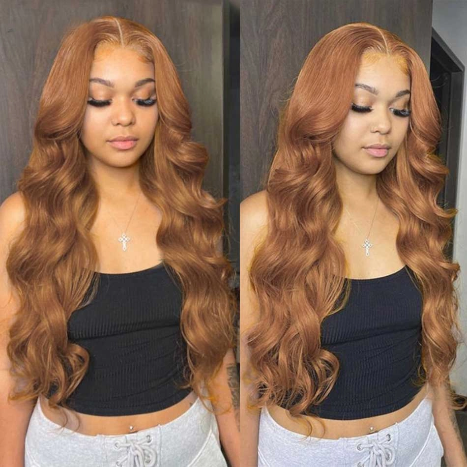 Tuneful Glueless Ginger Blonde Colored 13x6 5x5 6x5 Lace Front Closure Human Hair Wigs Body Wave Wigs 180% Density