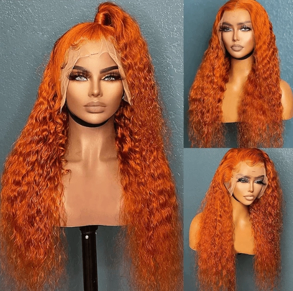 Tuneful Glueless Ginger Color 13x6 5x5 6x5 Lace Front Closure Human Hair Curly Wigs