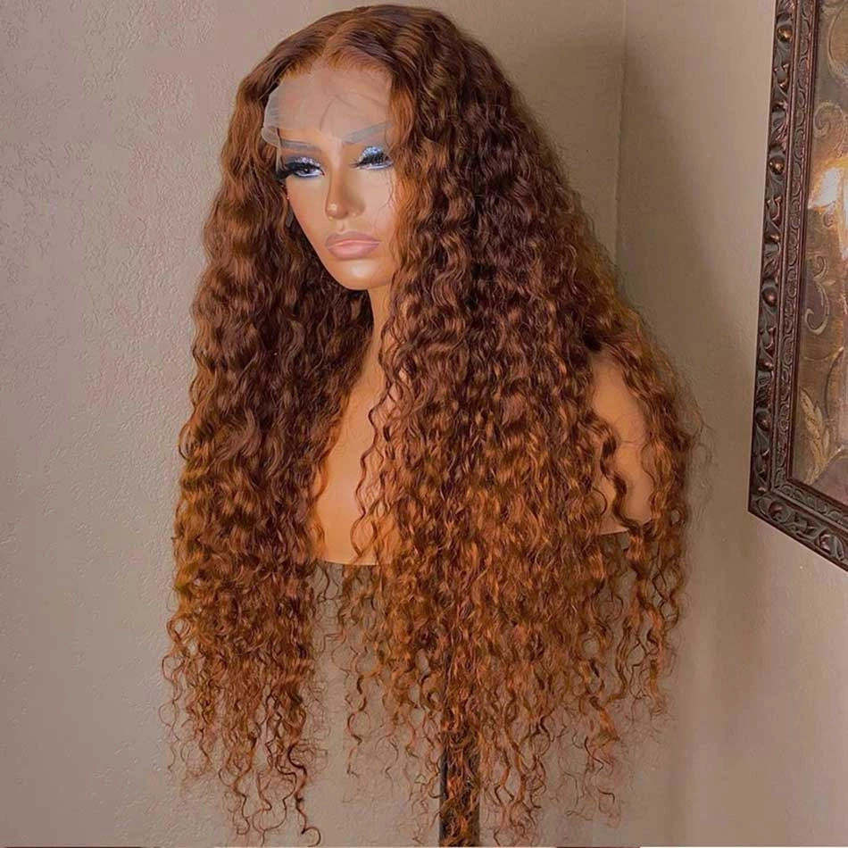 Tuneful Glueless Ginger Colored Curly Human Hair Wigs 13x6 5x5 6x5 Lace Front Closure 180% Density Wigs