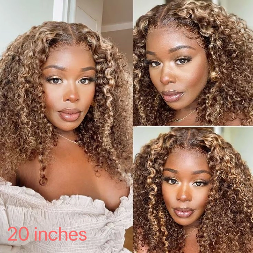 Tuneful Glueless Highlight Curly Wigs 13x6 6x5 Lace Front Closure Colored Human Hair Wigs