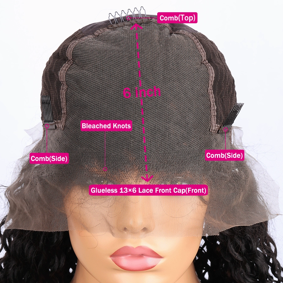Tuneful Glueless Highlight Curly Wigs 13x6 6x5 Lace Front Closure Colored Human Hair Wigs