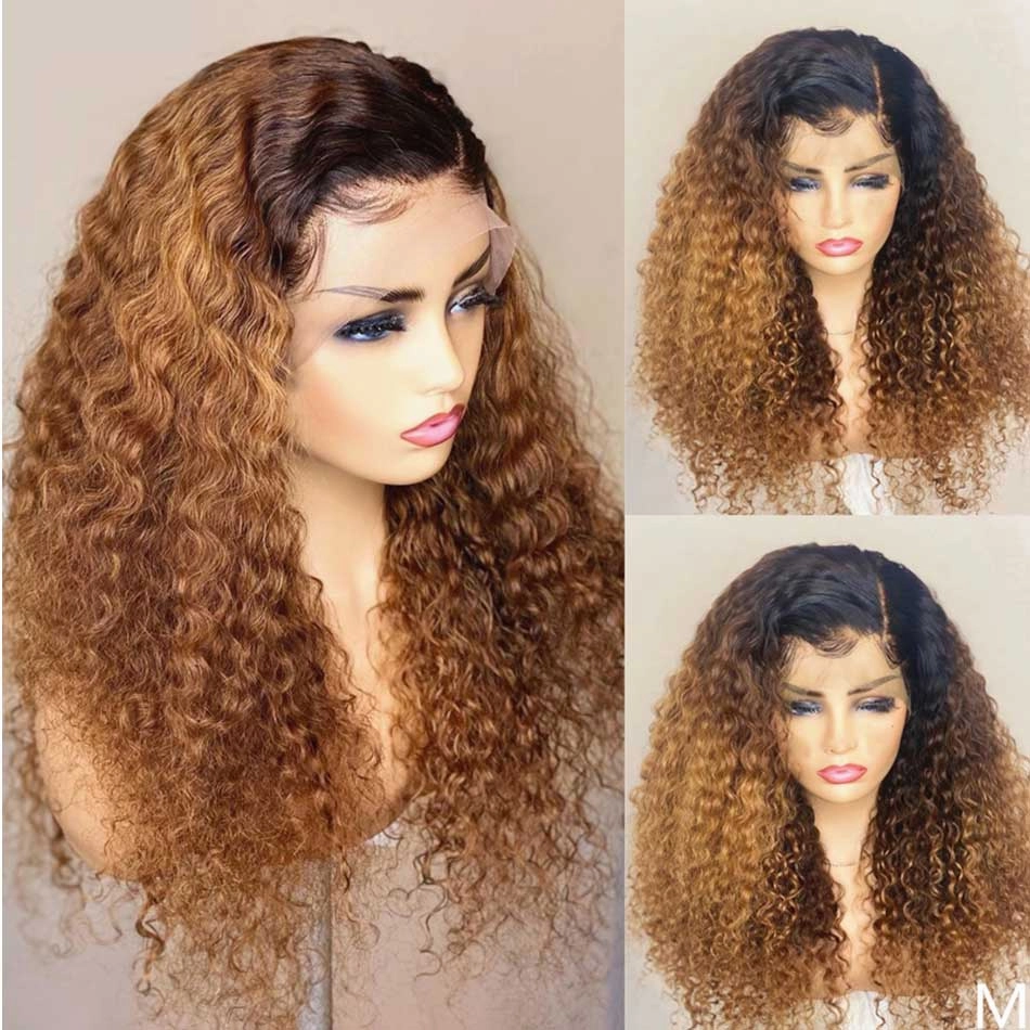 Tuneful Glueless Ombre Blonde Colored Curly 13x6 5x5 6x5 Lace Front Closure Human Hair 180% Density Wigs