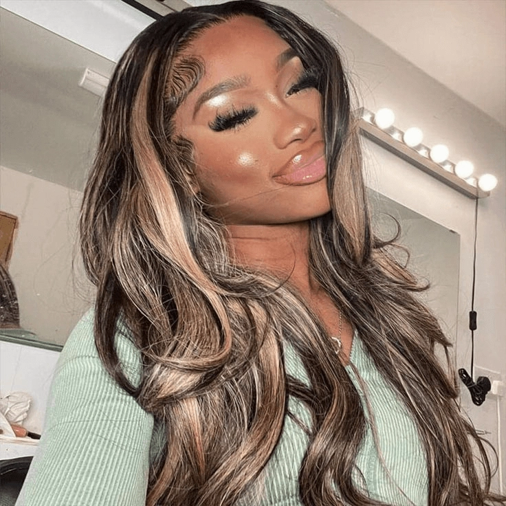Tuneful Glueless Ready To Wear Highlight Blonde Color Body Wave Wigs Human Hair