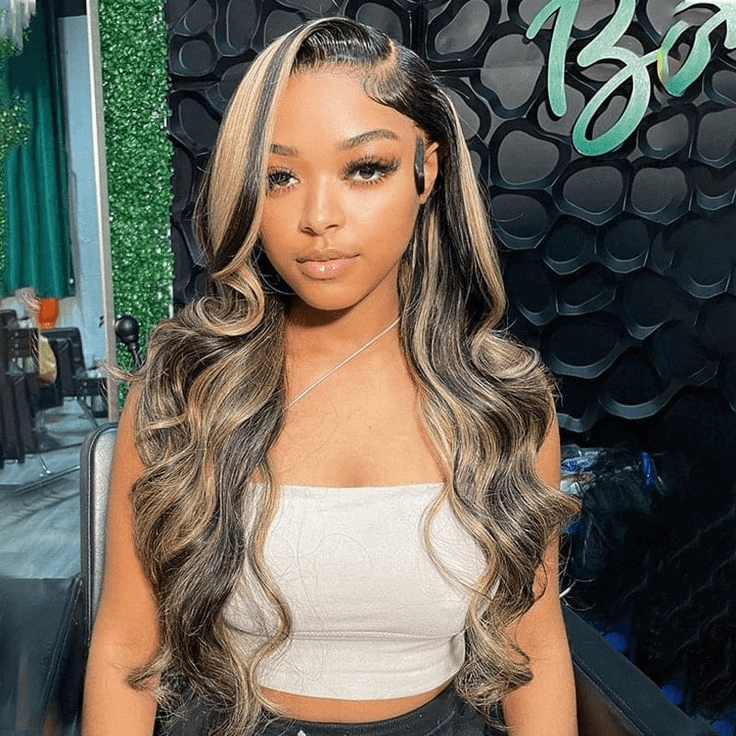 Tuneful Glueless Ready To Wear Highlight Blonde Color Body Wave Wigs Human Hair