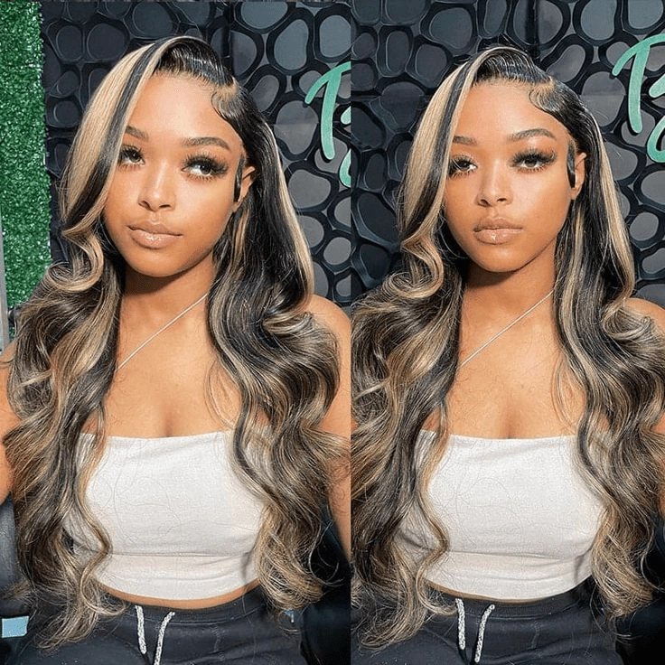 Tuneful Glueless Ready To Wear Highlight Blonde Color Body Wave Wigs Human Hair