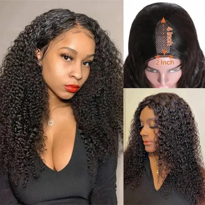 Tuneful Jerry Curly U Part Wig Meets Real Scalp Glueless Wigs Virgin Human Hair 180% Density
