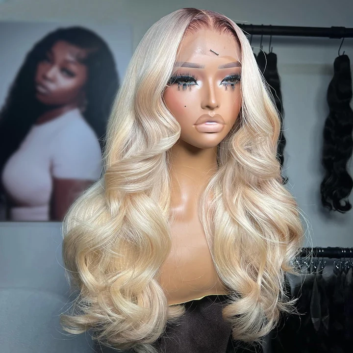 Tuneful Ombre Blonde 4/613 Colored 13x6 Lace Front Human Hair 613 Frontal Wigs 250% Density