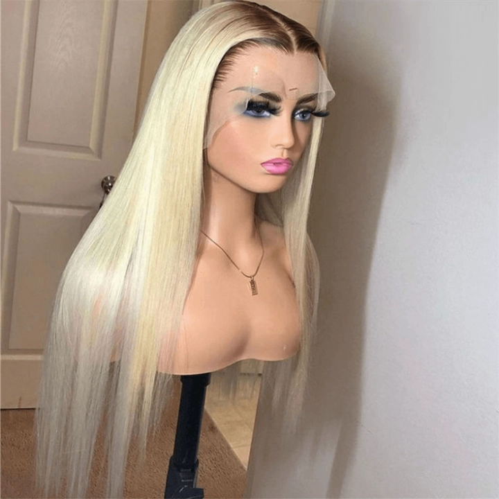 Tuneful Ombre Blonde 4/613 Colored 13x6 Lace Front Human Hair 613 Frontal Wigs 250% Density
