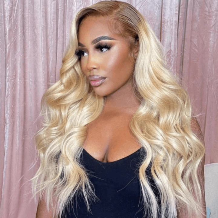 Tuneful Ombre Blonde 4/613 Colored 13x6 Lace Front Human Hair 613 Frontal Wigs 250% Density
