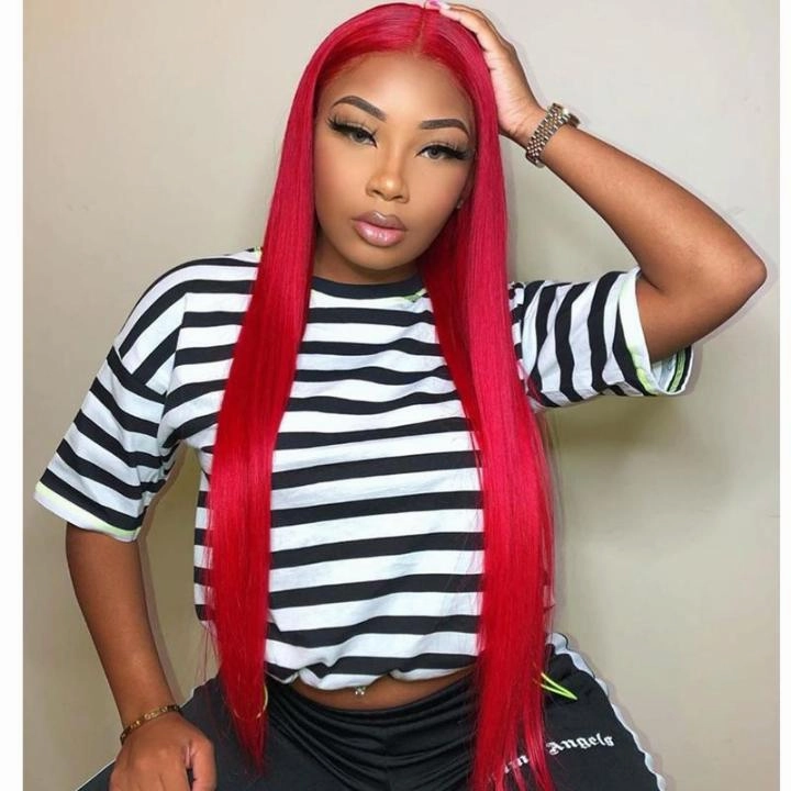 Tuneful Special Customise 13x6 Colored Lace Front Human Hair Wigs Platinum Blonde Orange Grey Green Red 613 Frontal Wigs