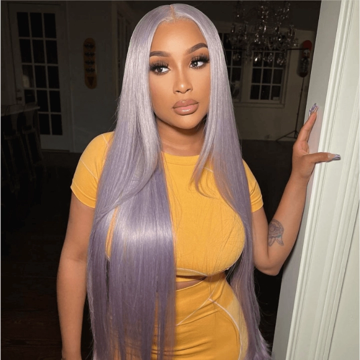 Tuneful Special Customise 13x6 Colored Lace Front Human Hair Wigs Platinum Blonde Orange Grey Green Red 613 Frontal Wigs