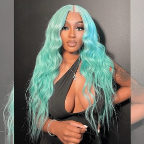 Tuneful Special Customise Baby Blue Colored 13x6 Lace Front Human Hair 613 Frontal Wigs 250% Density