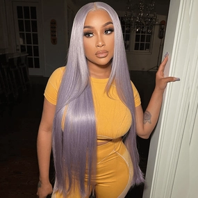 Tuneful Special Customise Light Ash Purple Color Human Hair 613 Wigs