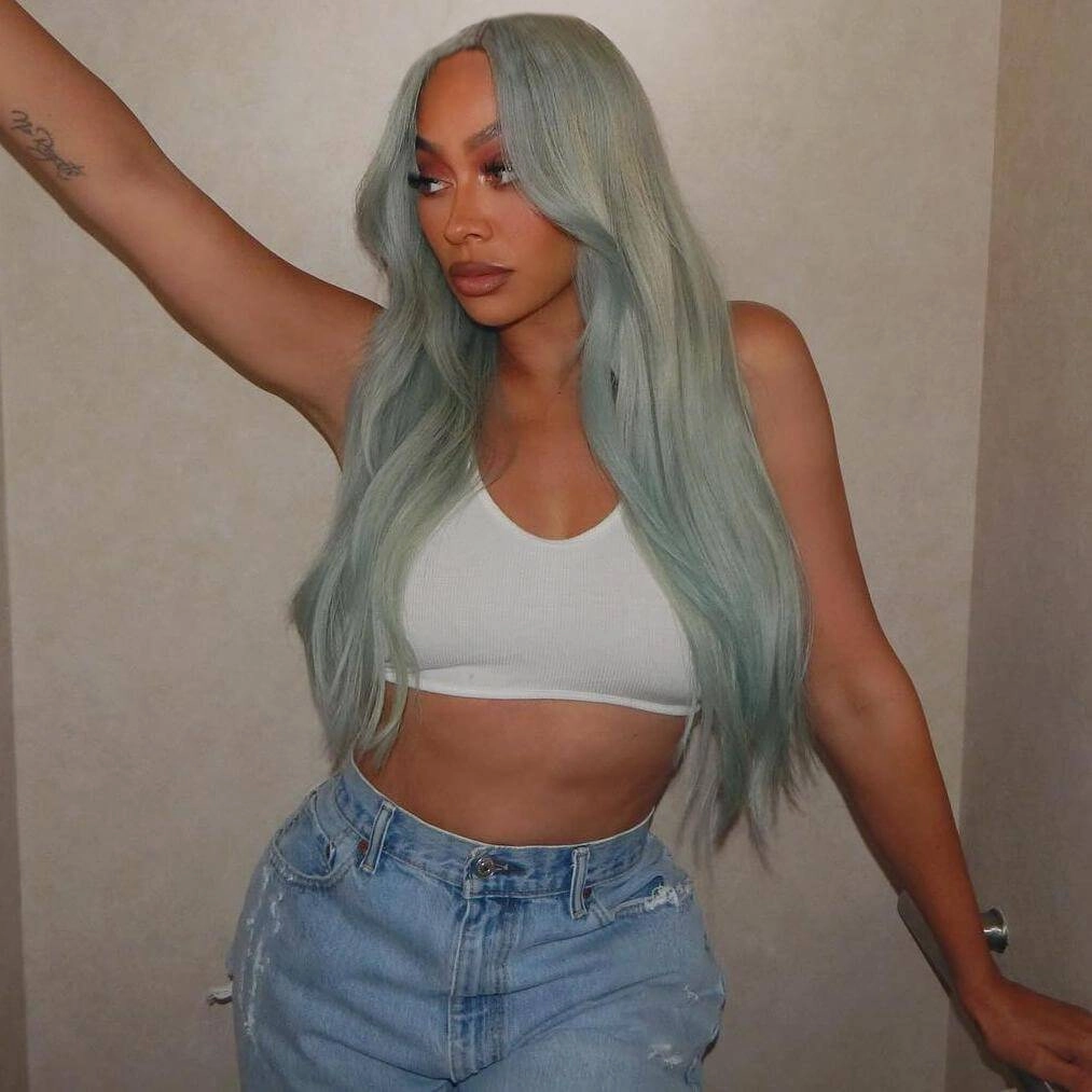 Tuneful Special Customise Light Blue Color Human Hair 613 Wigs