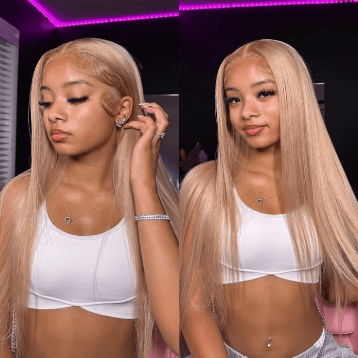 Tuneful Special Customise Light Flaxen Brown Cozy Blonde Colored 13x6 HD Lace Frontal Wigs 250% Density