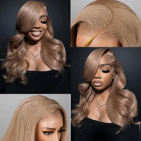 Tuneful Special Customise Light Flaxen Brown Cozy Blonde Colored 13x6 HD Lace Frontal Wigs 250% Density