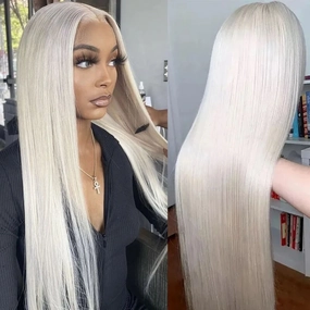 Tuneful Special Customise Platinum Blonde Color Human Hair 613 Wigs