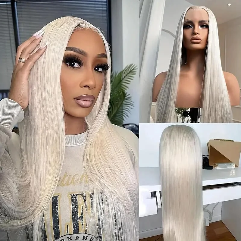 Tuneful Special Customise Platinum Blonde Color Human Hair 613 Wigs