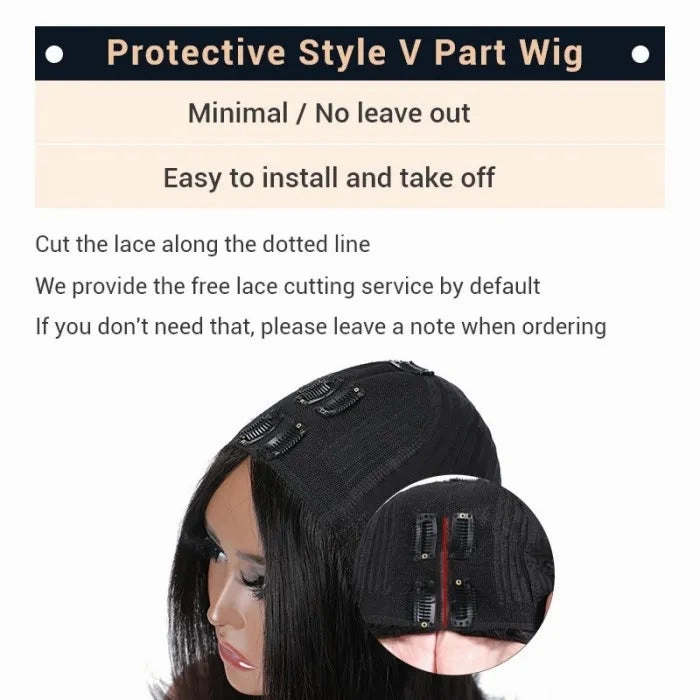 Tuneful Straight Vpart Wigs No Leave Out Natural Scalp Protective Wigs Beginner Friendly
